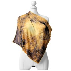 Luxury gold and black silk scarf by Cosminha handcrafted in Italy