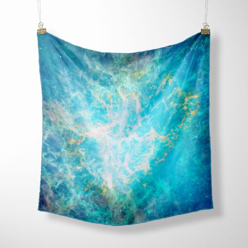 Celestial Iceblink Silk Twill Scarf Hanged