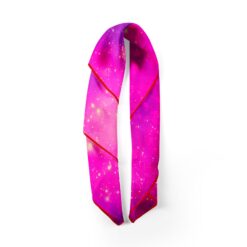 High-end pink silk scarf inspired by cosmic birth by Cosminha