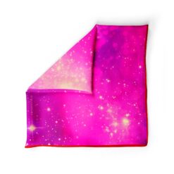 Designer fuchsia and gold silk twill scarf from Cosminha Art & Soul Collection
