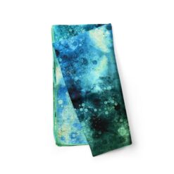 Modern emerald silk twill scarf from Cosminha Art & Soul Collection