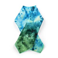 Italian designer scarf with turquoise and navy cosmic design – Cosminha Collection