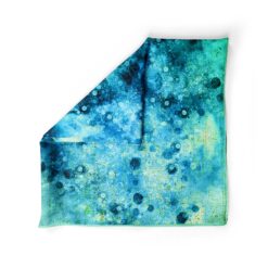 Cosminha women’s emerald and sapphire silk scarf 90x90 made in Italy