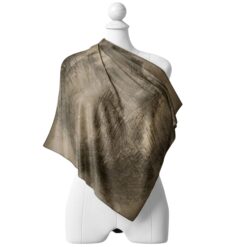 Luxury taupe silk scarf by Cosminha handcrafted in Italy