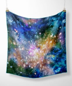 Galactic Lounge Square Silk Twill Scarf Hanged