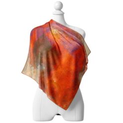 Luxury orange silk scarf by Cosminha handcrafted in Italy