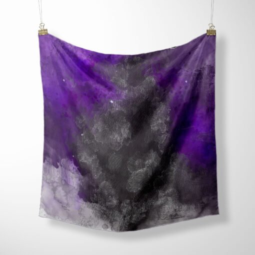 Indigo Starburst Silk Twill Scarf Hanged