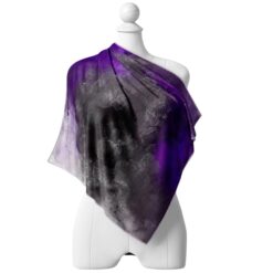 Luxury purple silk scarf by Cosminha handcrafted in Italy