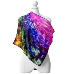 Luxury galaxy silk scarf by Cosminha handcrafted in Italy