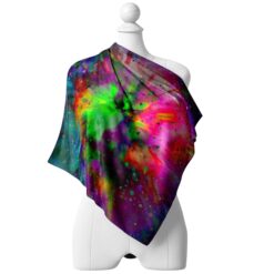 Luxury colorful silk scarf by Cosminha handcrafted in Italy