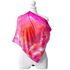 Luxury pink silk scarf by Cosminha handcrafted in Italy