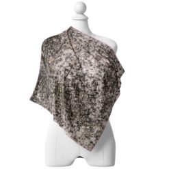 Luxury cream and black silk scarf by Cosminha handcrafted in Italy