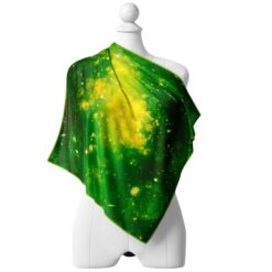 Luxury green silk scarf by Cosminha handcrafted in Italy