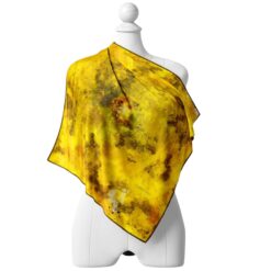 Luxury yellow silk scarf by Cosminha handcrafted in Italy
