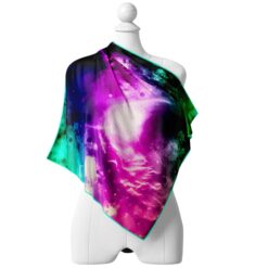 Luxury purple silk scarf by Cosminha handcrafted in Italy