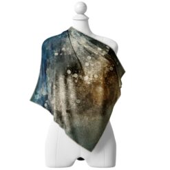 Luxury brown and grey silk scarf by Cosminha handcrafted in Italy