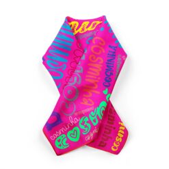 Italian designer scarf with playful lettering pattern – Cosminha Collection